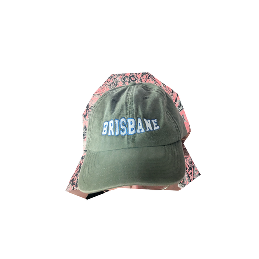 brisbane cap with blue and white embroidery